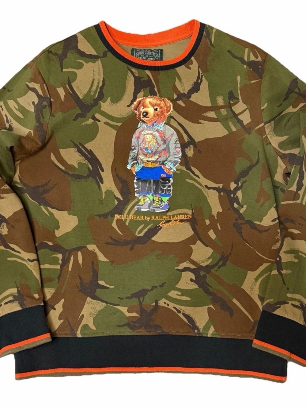 Polo Ralph Lauren Country Bear Camo Crewneck Sweatshirt Hi Tech P Wing Large